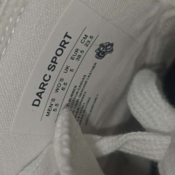 Darc Sport Canvas Suede High Top Sneakers Off White Size Women 6.5 / Men 5.5 NWT - Picture 8 of 13